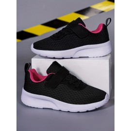 Girls Lace Free Breathable Mesh Sneakers, No Tie Mesh Shoes For Outdoor Hiking Walking & Trekking