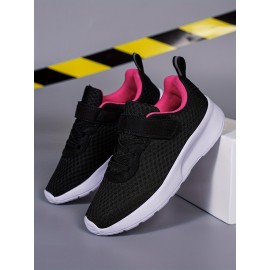 Girls Lace Free Breathable Mesh Sneakers, No Tie Mesh Shoes For Outdoor Hiking Walking & Trekking