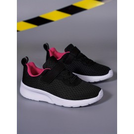 Girls Lace Free Breathable Mesh Sneakers, No Tie Mesh Shoes For Outdoor Hiking Walking & Trekking