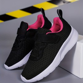 Girls Lace Free Breathable Mesh Sneakers, No Tie Mesh Shoes For Outdoor Hiking Walking & Trekking