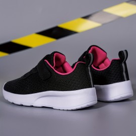 Girls Lace Free Breathable Mesh Sneakers, No Tie Mesh Shoes For Outdoor Hiking Walking & Trekking
