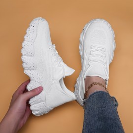 Men's Fashion Plain Color Knit Breathable Comfortable Anti-skid Lace Up Running Sneakers, Casual Sock Elevator Shoes