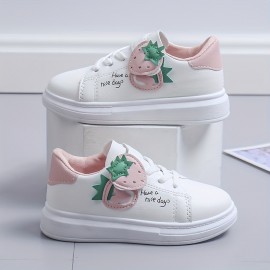 Girl's Solid Skate Shoes, Hook And Loop Fastener Comfy Non Slip Stree Style Sneakers For All Seasons Outdoor Workout Activities