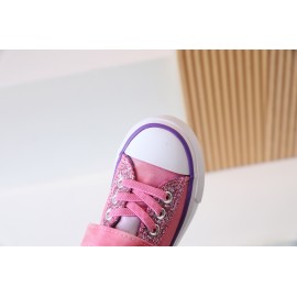 Girls Trendy Breathable Canvas Skate Shoes With Assorted Colors, Outdoor Low Top Anti-slip Flat Walking Sneakers