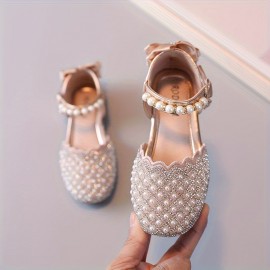 Girl's Trendy Low Heel Backless Dance Shoes With Bowknot, Comfy Non Slip Casual Formal Shoes For Kids Outdoor Activities