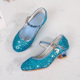 Trendy Elegant Sequin High Heel Shoes For Girls, Lightweight Non Slip Soft Bottom Dress Shoes For Performance Party, Spring 885A