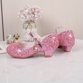 Trendy Elegant Sequin High Heel Shoes For Girls, Lightweight Non Slip Soft Bottom Dress Shoes For Performance Party, Spring 885A