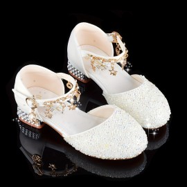 Trendy Elegant Sequin High Heel Shoes For Girls, Lightweight Non Slip Soft Bottom Dress Shoes For Performance Party, All Seasons