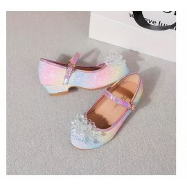 Trendy Elegant Gradient Color Sequin High Heel Shoes For Girls, Lightweight Non Slip Soft Bottom Dress Shoes For Performance Party, Spring And Autumn