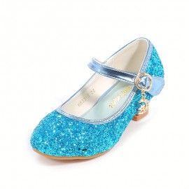 Trendy Elegant Sequin High Heel Shoes For Girls, Lightweight Non Slip Soft Bottom Dress Shoes For Performance Party, Autumn