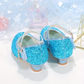 Trendy Elegant Sequin High Heel Shoes For Girls, Lightweight Non Slip Soft Bottom Dress Shoes For Performance Party, Autumn