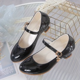 Trendy Elegant Solid Color High Heel Shoes For Girls, Lightweight Non Slip Soft Bottom Dress Shoes For Performance Party, All Seasons