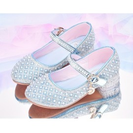 Trendy Elegant Rhinestone High Heel Shoes For Girls, Lightweight Breathable Non Slip Dress Shoes For Performance Party, All Seasons
