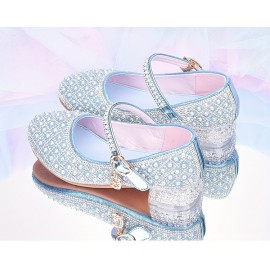 Trendy Elegant Rhinestone High Heel Shoes For Girls, Lightweight Breathable Non Slip Dress Shoes For Performance Party, All Seasons