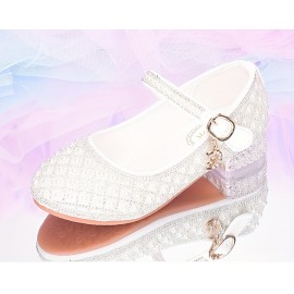 Trendy Elegant Rhinestone High Heel Shoes For Girls, Lightweight Breathable Non Slip Dress Shoes For Performance Party, All Seasons