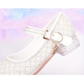 Trendy Elegant Rhinestone High Heel Shoes For Girls, Lightweight Breathable Non Slip Dress Shoes For Performance Party, All Seasons