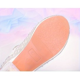 Trendy Elegant Rhinestone High Heel Shoes For Girls, Lightweight Breathable Non Slip Dress Shoes For Performance Party, All Seasons