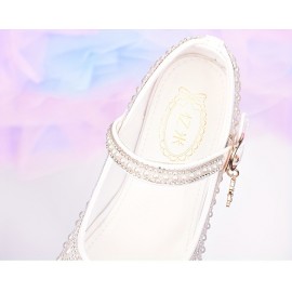 Trendy Elegant Rhinestone High Heel Shoes For Girls, Lightweight Breathable Non Slip Dress Shoes For Performance Party, All Seasons