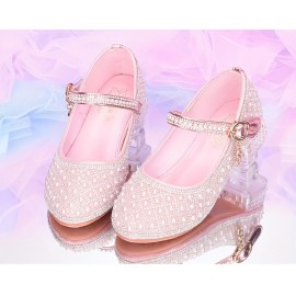Trendy Elegant Rhinestone High Heel Shoes For Girls, Lightweight Breathable Non Slip Dress Shoes For Performance Party, All Seasons