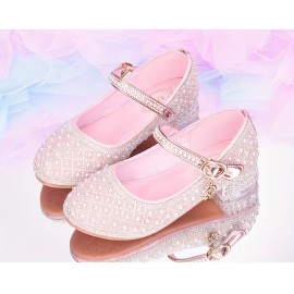 Trendy Elegant Rhinestone High Heel Shoes For Girls, Lightweight Breathable Non Slip Dress Shoes For Performance Party, All Seasons