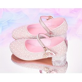 Trendy Elegant Rhinestone High Heel Shoes For Girls, Lightweight Breathable Non Slip Dress Shoes For Performance Party, All Seasons