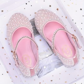 Trendy Elegant Rhinestone High Heel Shoes For Girls, Lightweight Breathable Non Slip Dress Shoes For Performance Party, All Seasons