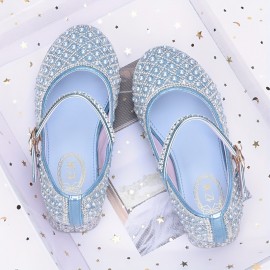 Trendy Elegant Rhinestone High Heel Shoes For Girls, Lightweight Breathable Non Slip Dress Shoes For Performance Party, All Seasons