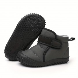Girl's Snow Boots, Warm Fleece Cozy Non-slip Ankle Boots Plush Comfy Outdoor Hiking Shoes Lined Trekking Shoes, Winter