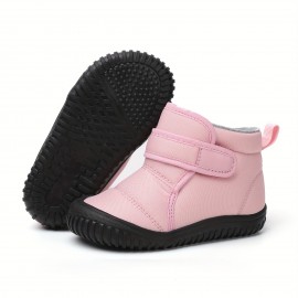Girl's Snow Boots, Warm Fleece Cozy Non-slip Ankle Boots Plush Comfy Outdoor Hiking Shoes Lined Trekking Shoes, Winter