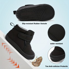 Girl's Snow Boots, Warm Fleece Cozy Non-slip Ankle Boots Plush Comfy Outdoor Hiking Shoes Lined Trekking Shoes, Winter