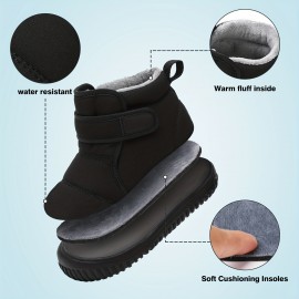Girl's Snow Boots, Warm Fleece Cozy Non-slip Ankle Boots Plush Comfy Outdoor Hiking Shoes Lined Trekking Shoes, Winter