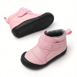 Girl's Snow Boots, Warm Fleece Cozy Non-slip Ankle Boots Plush Comfy Outdoor Hiking Shoes Lined Trekking Shoes, Winter