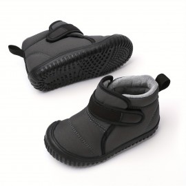 Girl's Snow Boots, Warm Fleece Cozy Non-slip Ankle Boots Plush Comfy Outdoor Hiking Shoes Lined Trekking Shoes, Winter