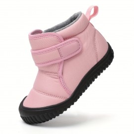 Girl's Snow Boots, Warm Fleece Cozy Non-slip Ankle Boots Plush Comfy Outdoor Hiking Shoes Lined Trekking Shoes, Winter