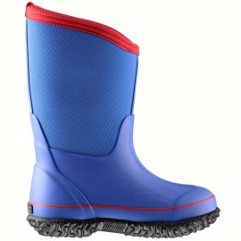 Unisex Kid's Solid Colour Waterproof Rain Boots, Comfy Non Slip Durable Water Shoes For Boy's & Girl's Outdoor Activities