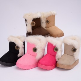 Comfortable Snow Boots For Girls, Soft Warm Plus Fleece Boots For Outdoor Walking Hiking, Autumn And Winter