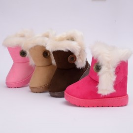 Comfortable Snow Boots For Girls, Soft Warm Plus Fleece Boots For Outdoor Walking Hiking, Autumn And Winter