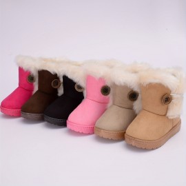 Comfortable Snow Boots For Girls, Soft Warm Plus Fleece Boots For Outdoor Walking Hiking, Autumn And Winter