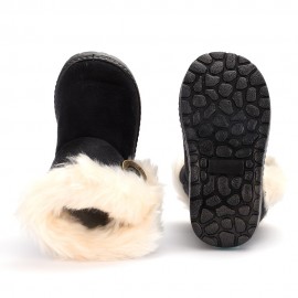 Comfortable Snow Boots For Girls, Soft Warm Plus Fleece Boots For Outdoor Walking Hiking, Autumn And Winter