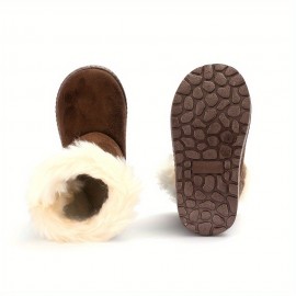 Comfortable Snow Boots For Girls, Soft Warm Plus Fleece Boots For Outdoor Walking Hiking, Autumn And Winter