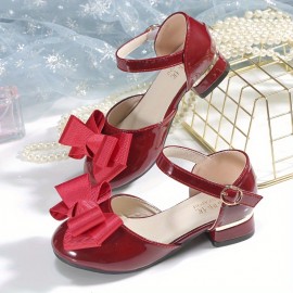 Trendy Elegant Bowknot High Heel Shoes For Girls, Lightweight Non Slip Soft Bottom Dress Shoes For Performance Party, Fall