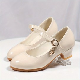 Trendy Elegant Solid Color High Heel Shoes For Girls, Lightweight Non Slip Soft Bottom Dress Shoes For Performance Party, All Seasons