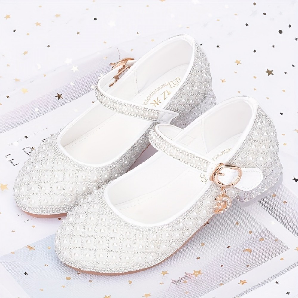 Trendy Elegant Rhinestone High Heel Shoes For Girls, Lightweight Breathable Non Slip Dress Shoes For Performance Party, All Seasons