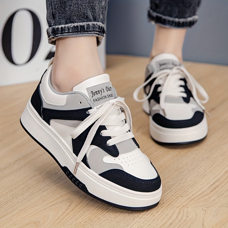 girls trendy lace up skate shoes casual outdoor platform walking shoes details 2