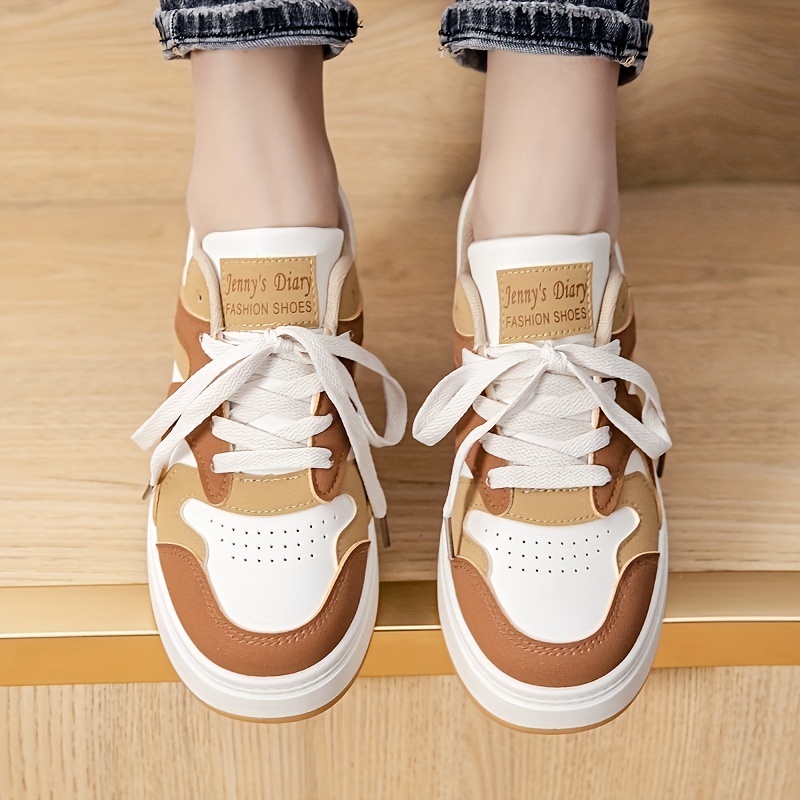 girls trendy lace up skate shoes casual outdoor platform walking shoes details 3