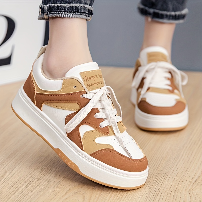 girls trendy lace up skate shoes casual outdoor platform walking shoes details 4