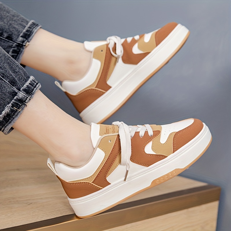 girls trendy lace up skate shoes casual outdoor platform walking shoes details 7