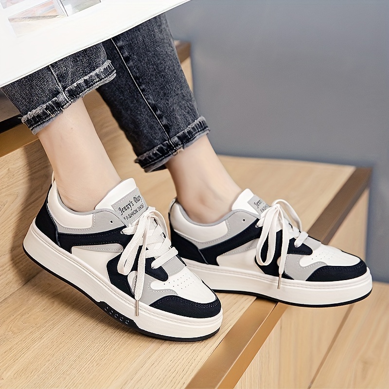 girls trendy lace up skate shoes casual outdoor platform walking shoes details 8
