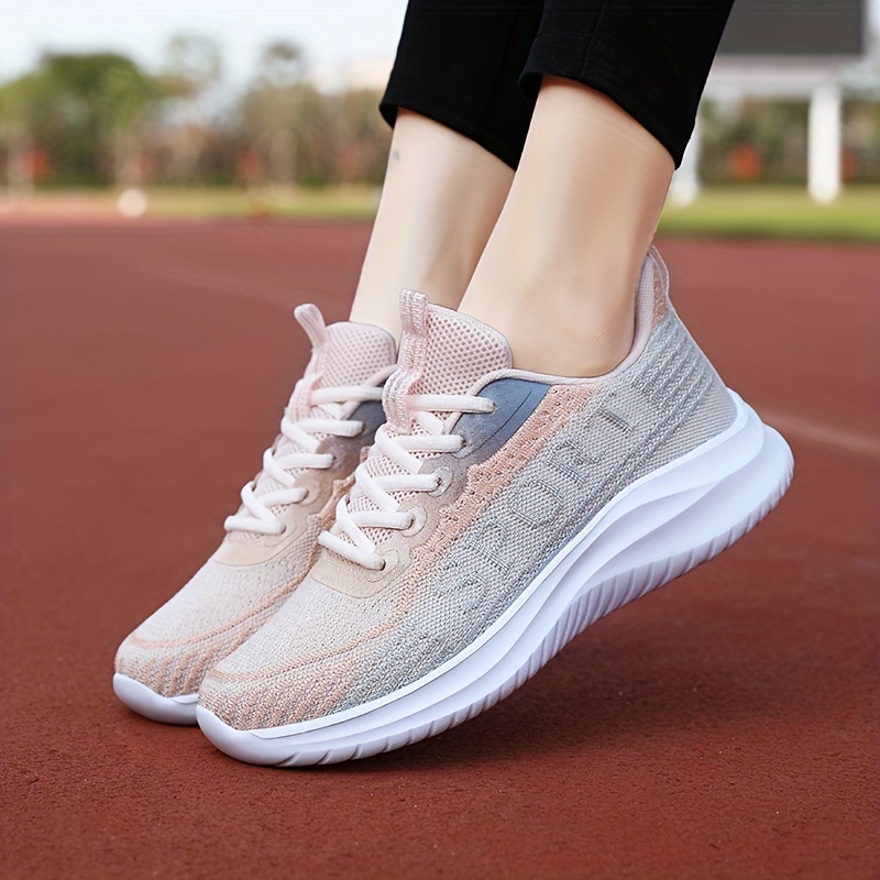 casual breathable mesh sneakers for girls teenager comfortable anti slip lace up low top sneakers for outdoor running walking hiking details 6