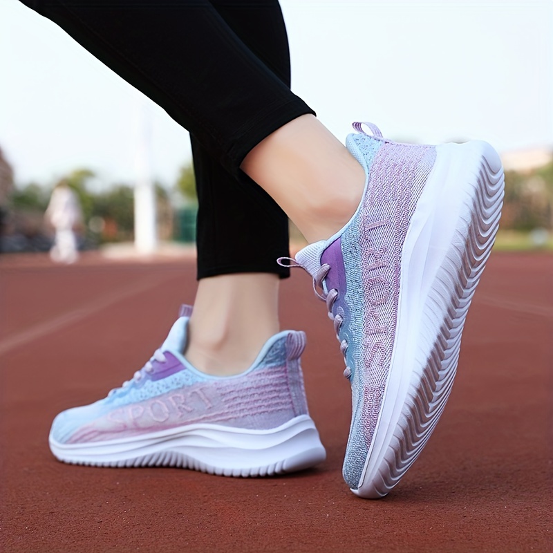 casual breathable mesh sneakers for girls teenager comfortable anti slip lace up low top sneakers for outdoor running walking hiking details 7
